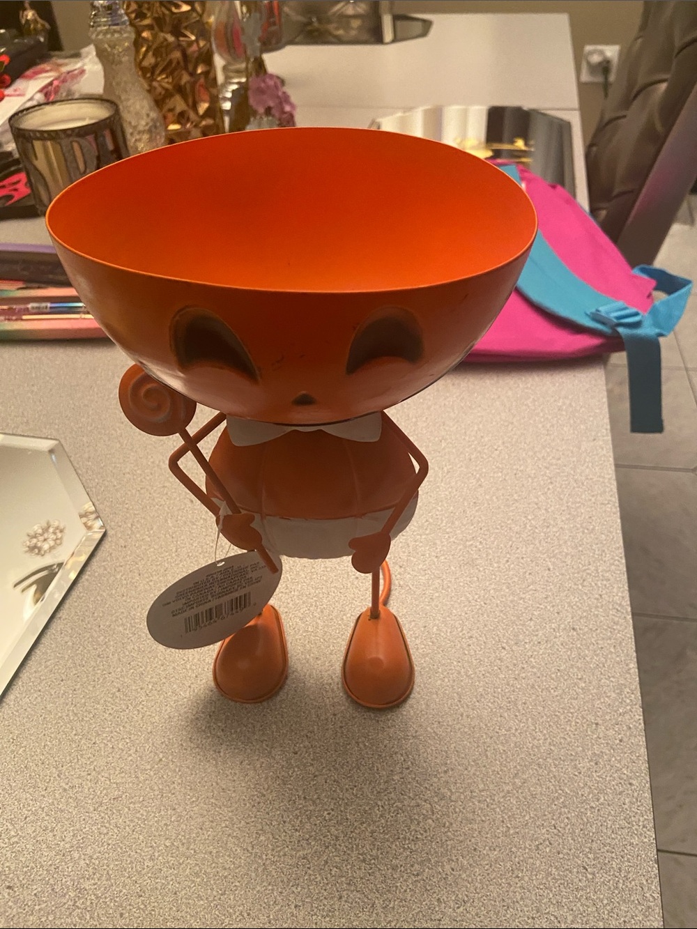 Orange Decorative Candy Dish Bowl -
